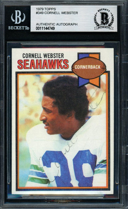 Cornell Webster Autographed 1979 Topps Rookie Card #349 Seattle Seahawks Beckett BAS #11144749 - RSA