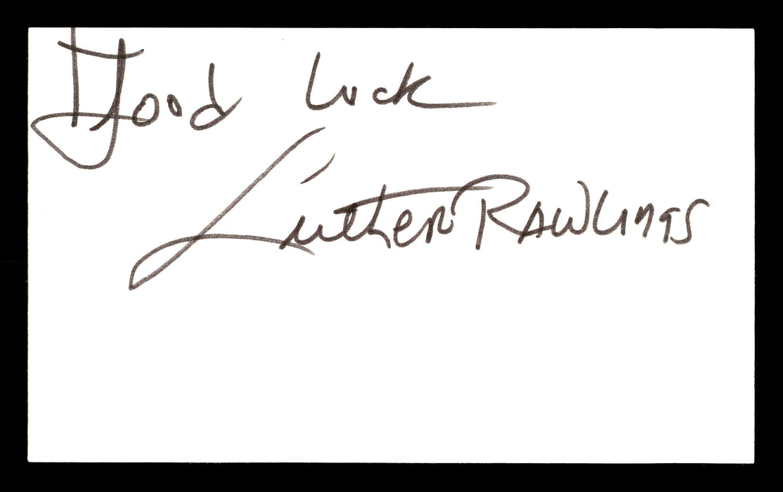 Luther Rawlings Autographed 3x5 Index Card Lightweight Boxer "Good Luck" SKU #179714 - RSA