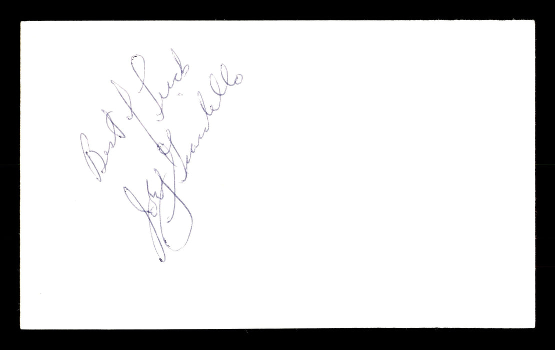 Joey Giardello Autographed 3x5 Index Card Middleweight Champ "Best Of Luck" SKU #179716 - RSA