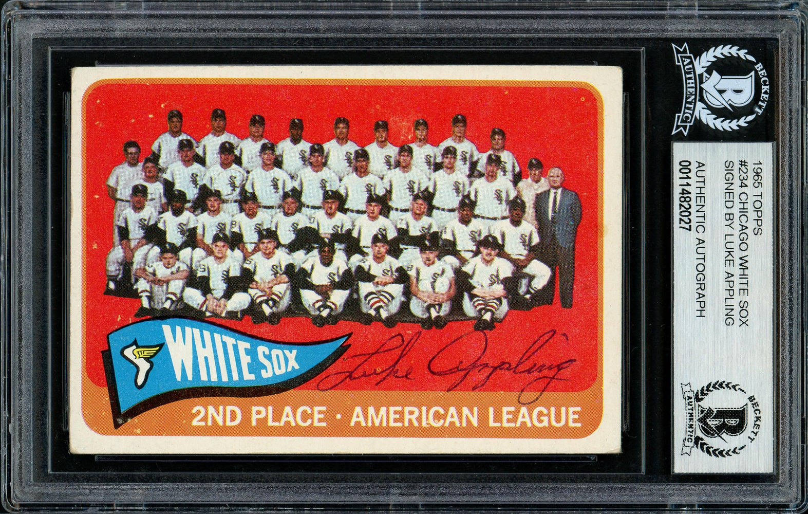 Luke Appling Autographed 1965 Topps Card #234 Chicago White Sox Beckett BAS #11482027 - RSA
