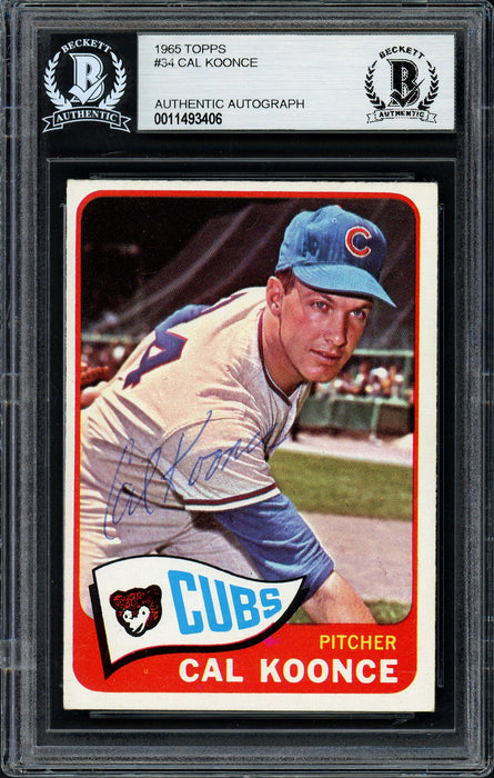 Cal Koonce Autographed 1965 Topps Card #34 Chicago Cubs Beckett BAS #11493406 - RSA