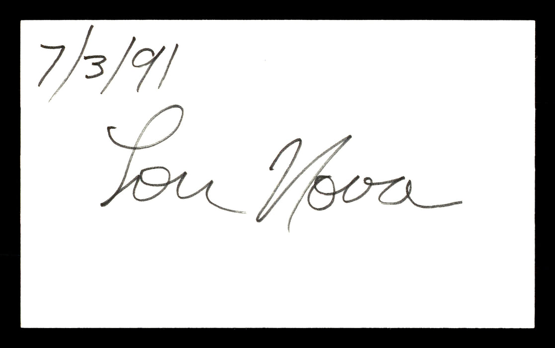 Lou Nova Autographed 3x5 Index Card Boxer, Actor SKU #179720 - RSA