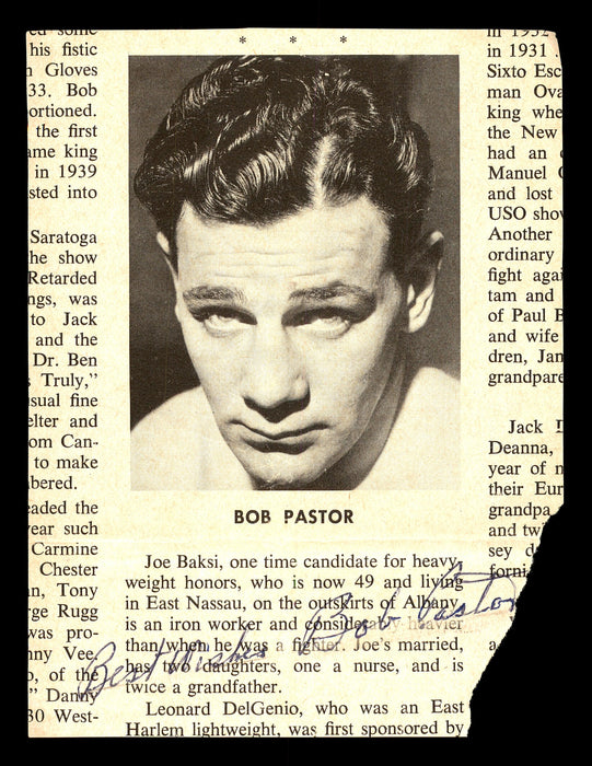 Bob Pastor Autographed 3.5x5 Magazine Page Photo Heavyweight Boxer "Best Wishes" SKU #179722 - RSA