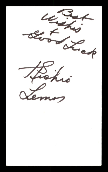 Richie Lemos Autographed 3x5 Index Card Featherweight Champ "Best Wishes" SKU #179724 - RSA