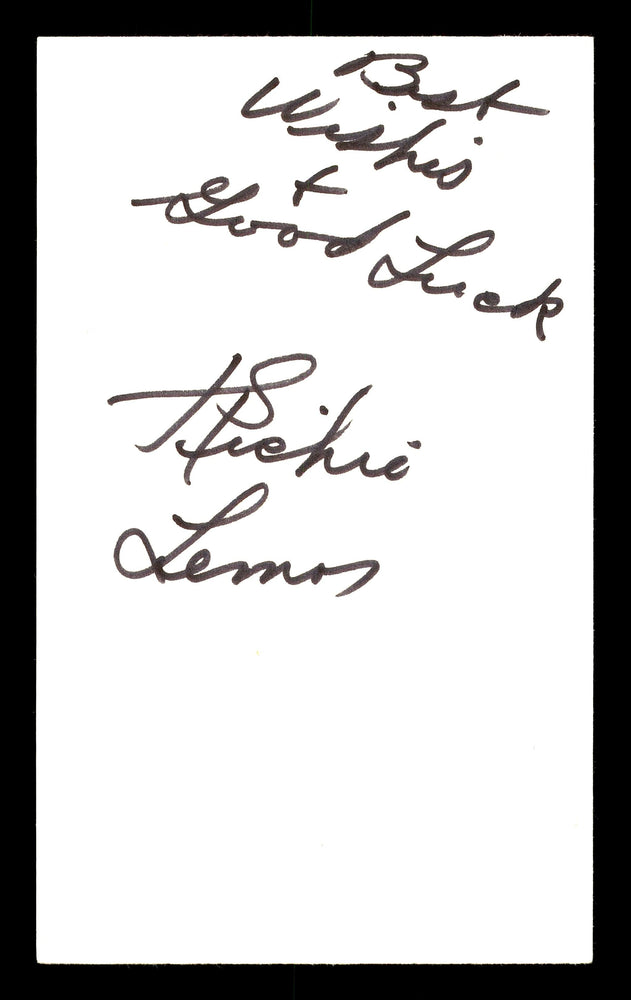Richie Lemos Autographed 3x5 Index Card Featherweight Champ "Best Wishes" SKU #179724 - RSA