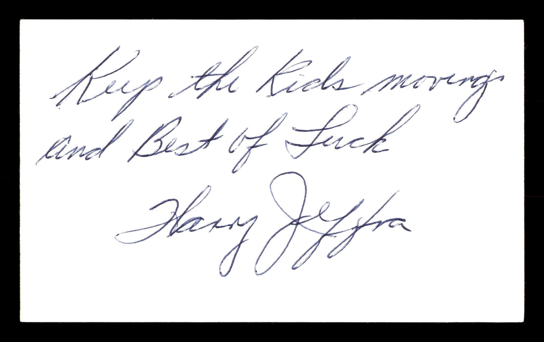 Harry Jeffra Autographed 3x5 Index Card Bantamweight Champ "Best Of Luck" SKU #179725 - RSA