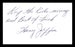 Harry Jeffra Autographed 3x5 Index Card Bantamweight Champ "Best Of Luck" SKU #179725 - RSA