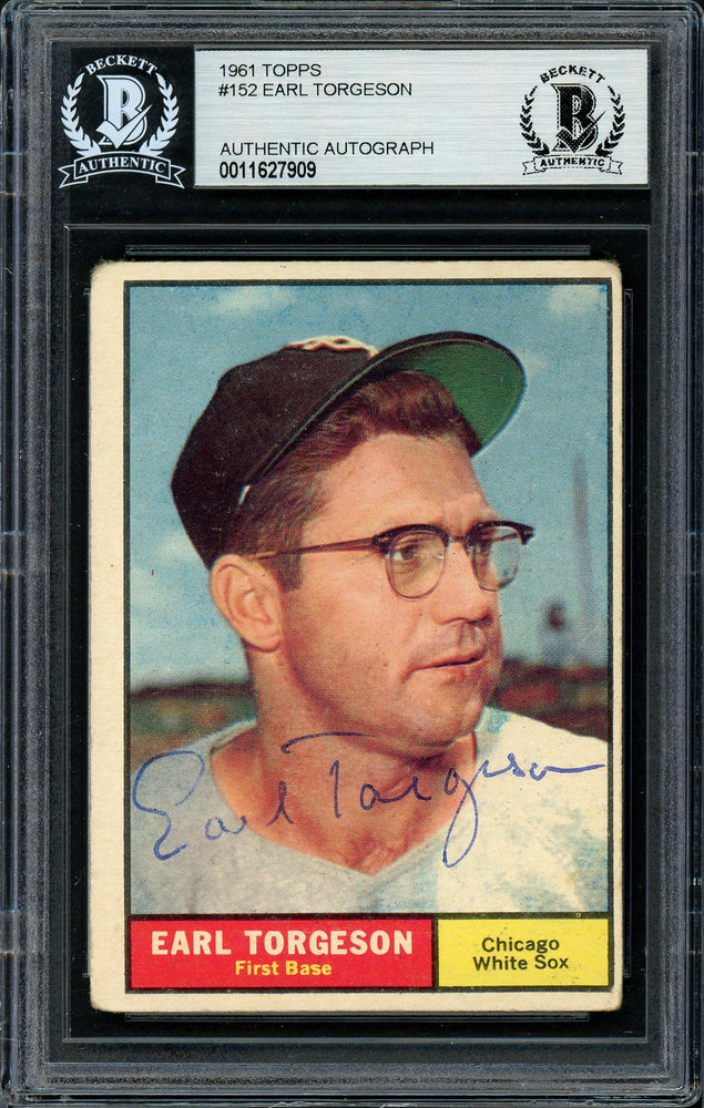 Earl Torgeson Autographed 1961 Topps Card #152 Chicago White Sox Beckett BAS #11627909 - RSA
