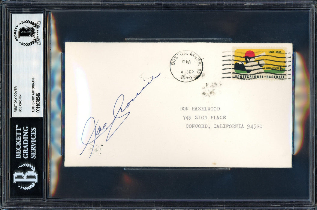 Joe Cronin Autographed First Day Cover Boston Red Sox Beckett BAS #11628546 - RSA