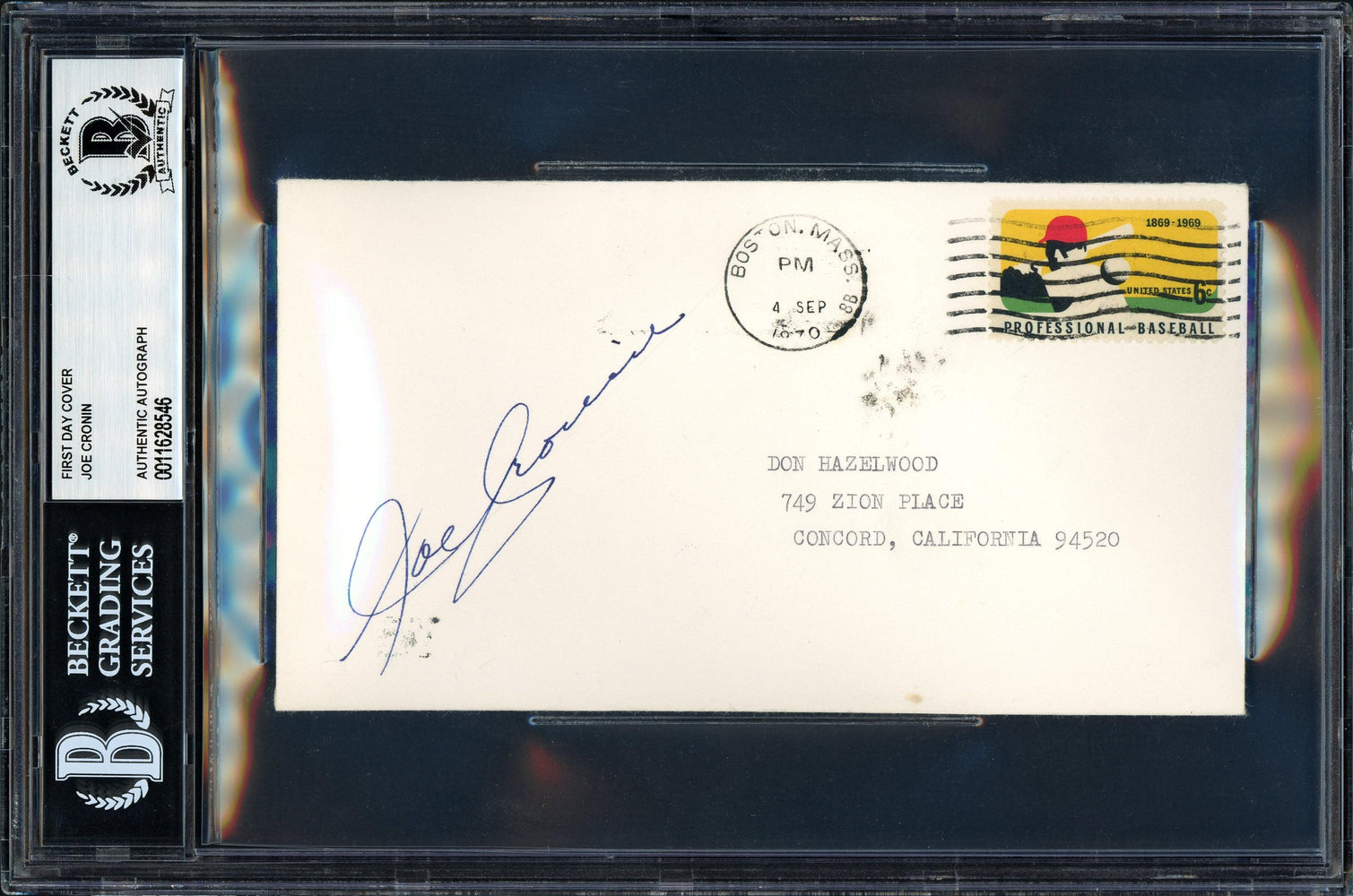 Joe Cronin Autographed First Day Cover Boston Red Sox Beckett BAS #11628546 - RSA