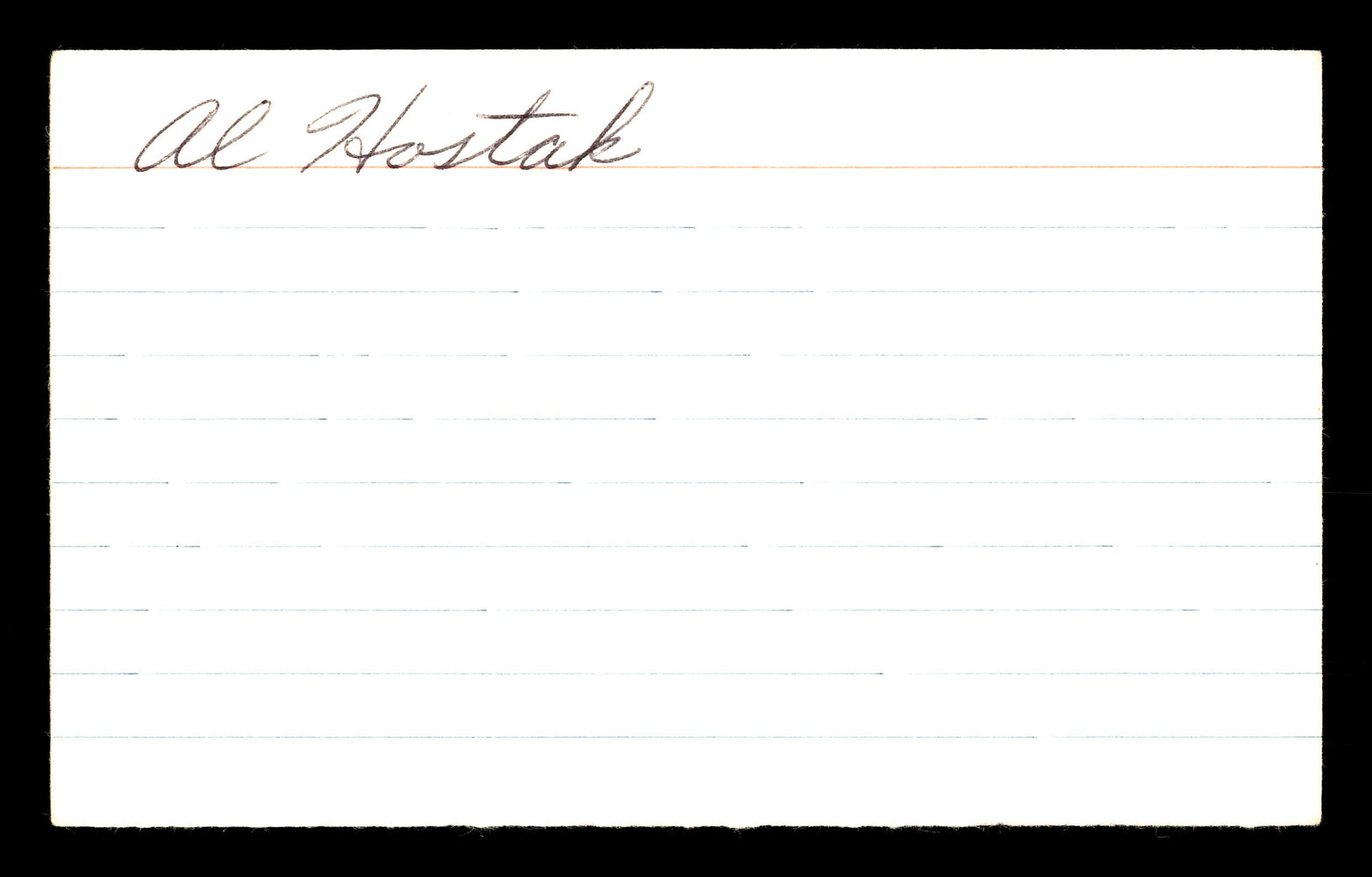 Al Hostak Autographed 3x5 Index Card Middleweight Champ SKU #179729 - RSA