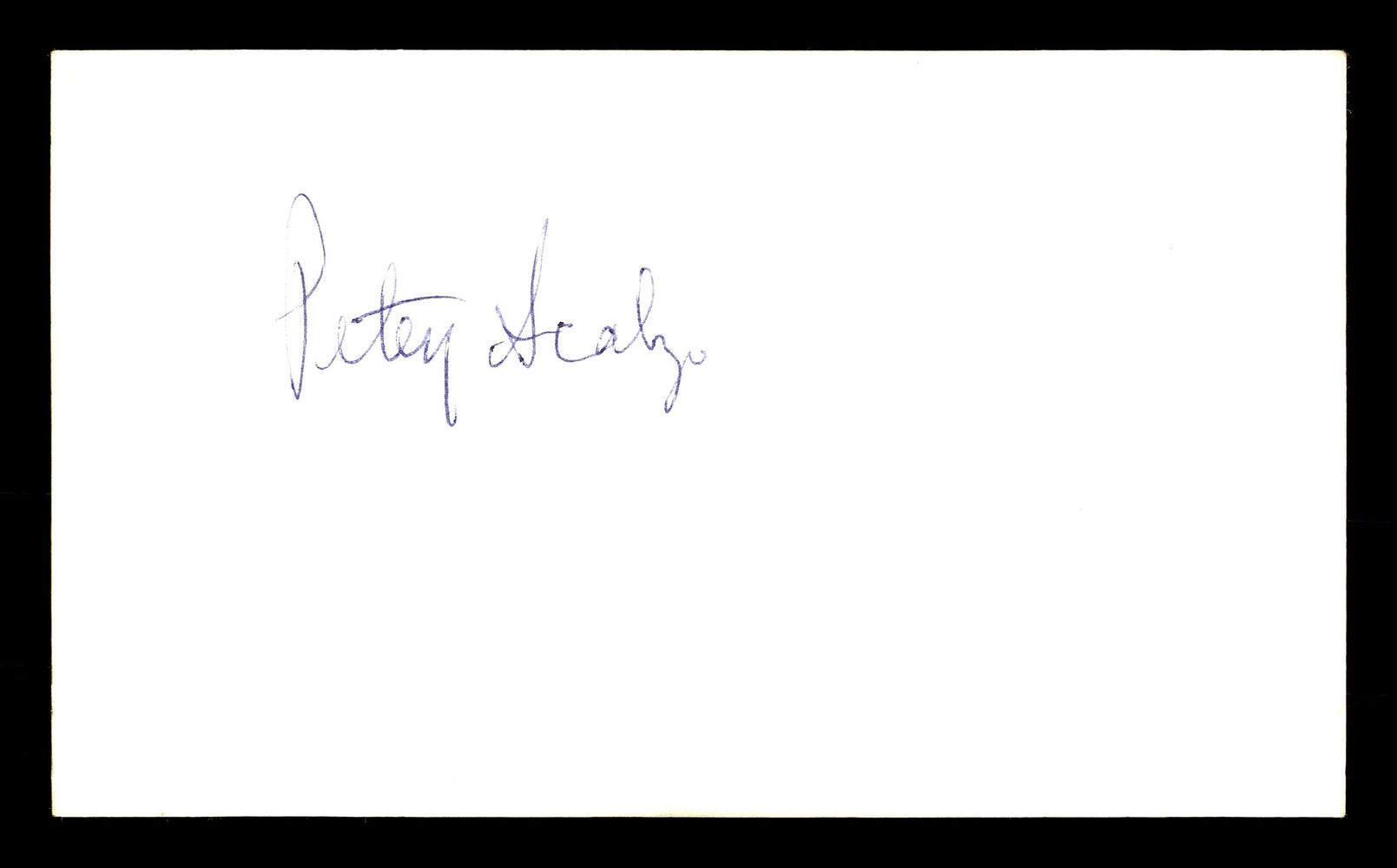 Petey Scalzo Autographed 3x5 Index Card Featherweight Champ SKU #179730 - RSA