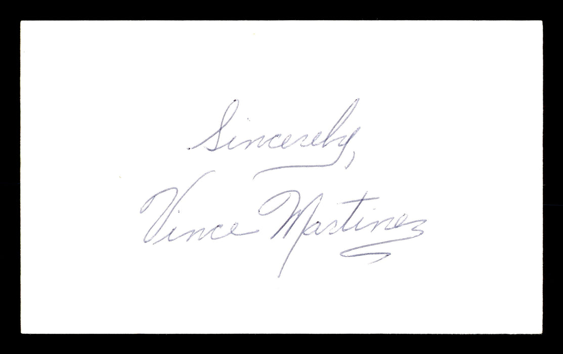 Vince Martinez Autographed 3x5 Index Card Boxer SKU #179731 - RSA