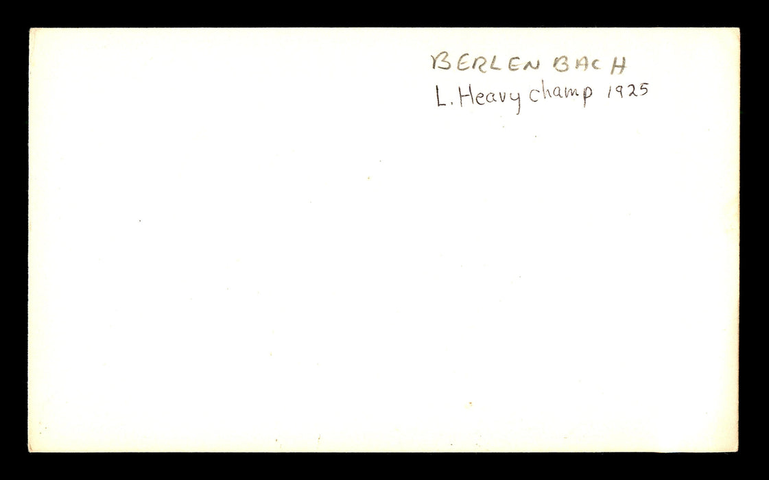 Paul Berlenbach Autographed 3x5 Index Card Light Heavyweight Champ "To Bob" SKU #179733 - RSA