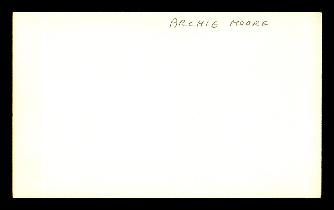 Archie Moore Autographed 3x5 Index Card Light Heavyweight Champ SKU #179734 - RSA