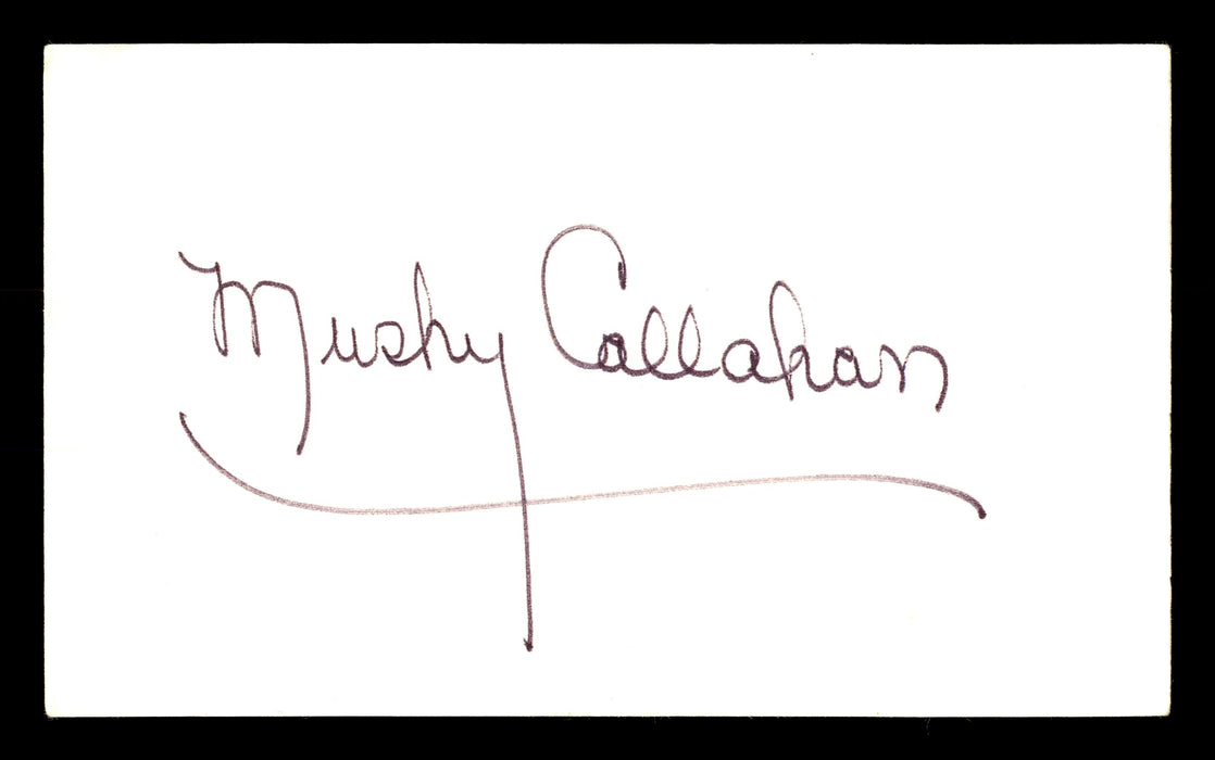 Mushy Callahan Autographed 3x5 Index Card Boxer SKU #179740 - RSA