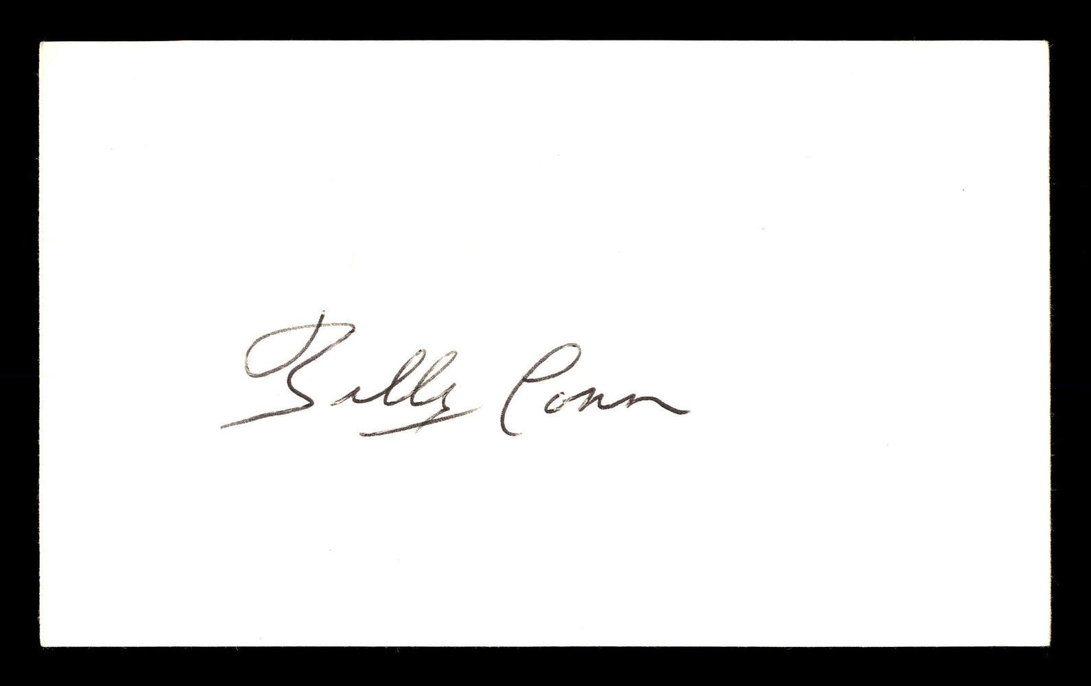 Billy Conn Autographed 3x5 Index Card Boxer SKU #179741 - RSA