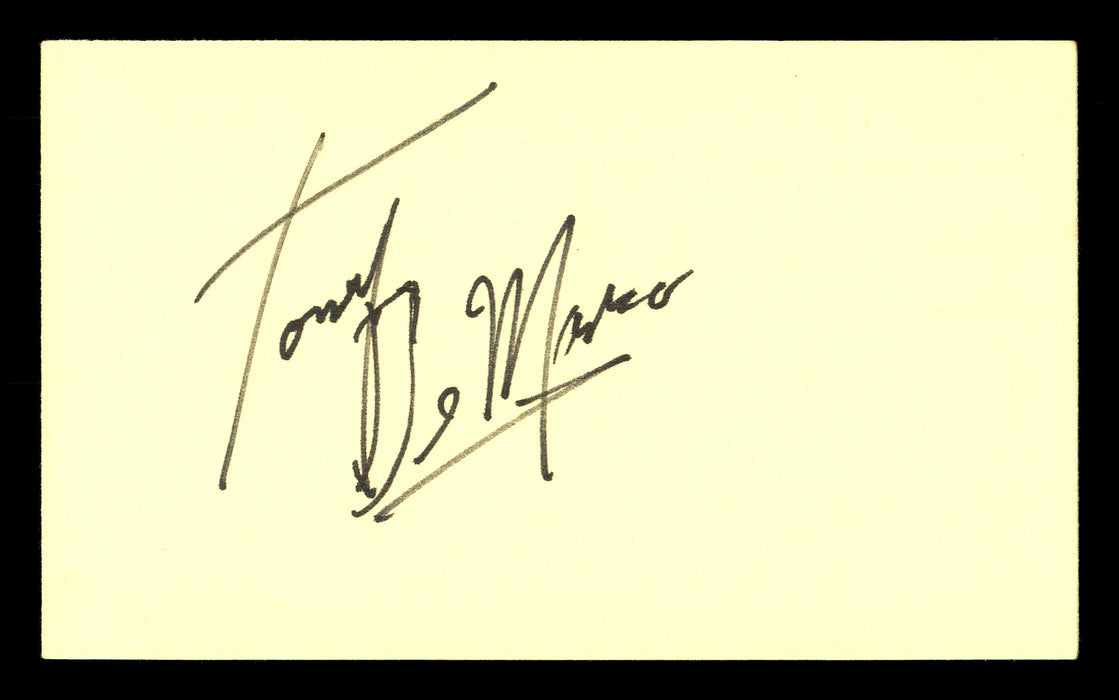 Tony DeMarco Autographed 3x5 Index Card Boxing Champ SKU #179743 - RSA