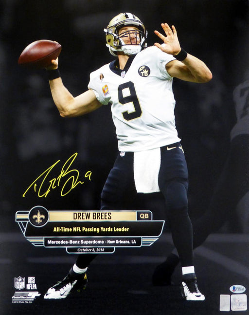 Drew Brees Autographed Framed 16x20 Photo New Orleans Saints Beckett BAS Stock #200335 - RSA