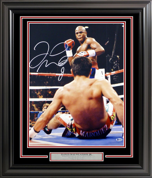 Floyd Mayweather Jr. Autographed Framed 16x20 Photo Beckett BAS Stock #200337 - RSA