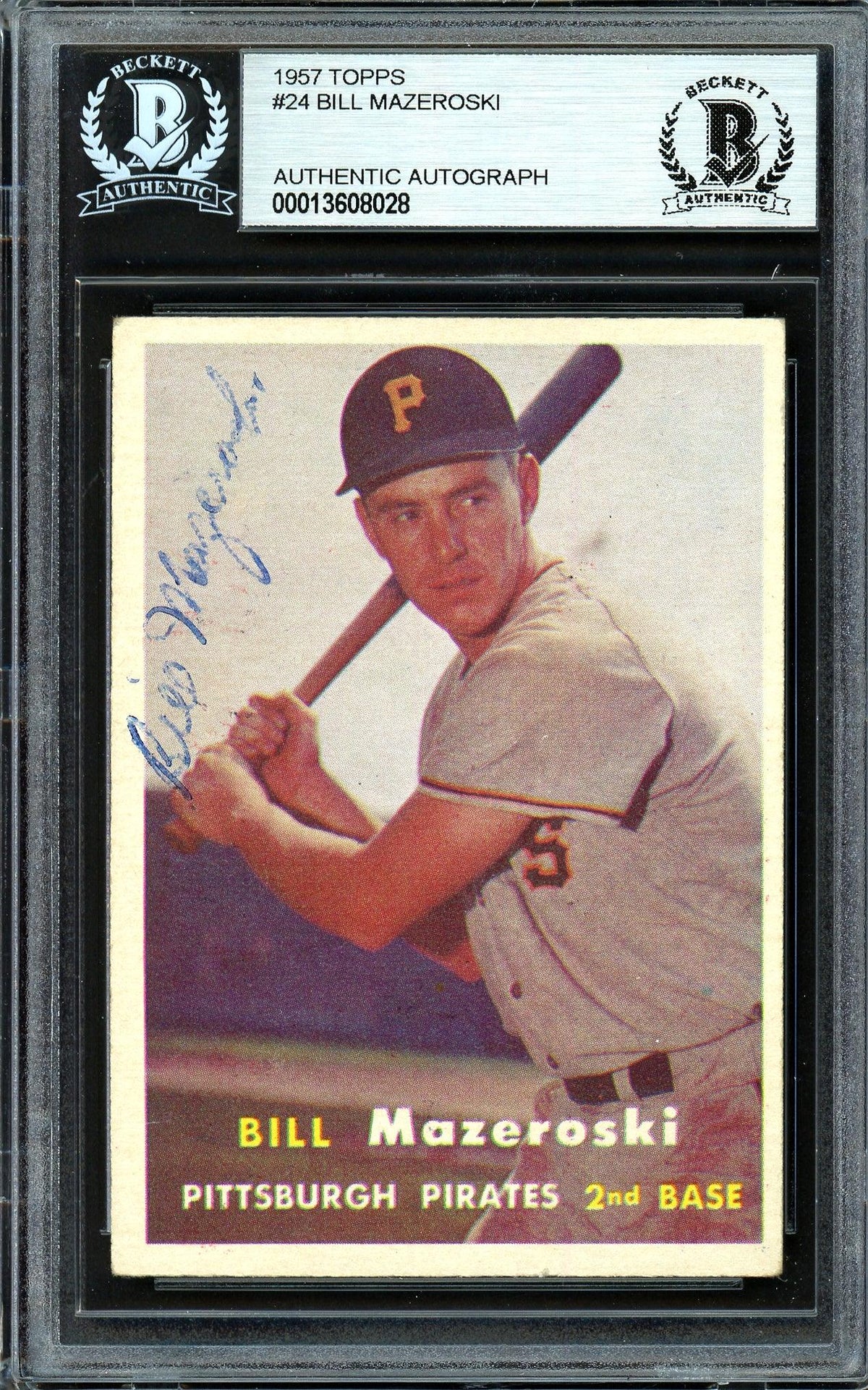 Bill Mazeroski Autographed 1957 Topps Rookie Card #24 Pittsburgh
