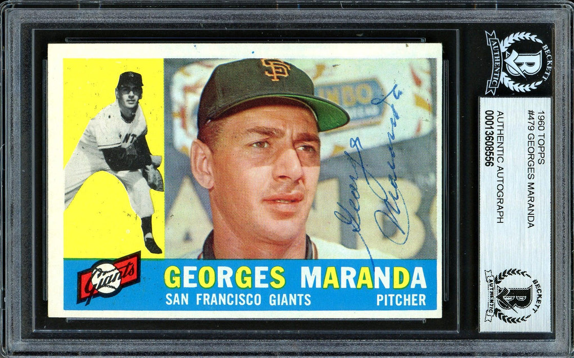 Georges Maranda Autographed 1960 Topps Rookie Card #479 San Francisco Giants Beckett BAS #13608556 - RSA