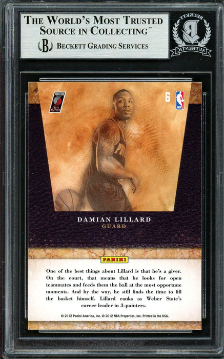 Damian Lillard Autographed 2011-12 Panini Limited Draft Pick Redemption Rookie Card #6 Portland Trail Blazers Beckett BAS #13609380 - RSA