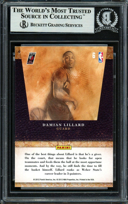 Damian Lillard Autographed 2011-12 Panini Limited Draft Pick Redemption Rookie Card #6 Portland Trail Blazers Beckett BAS #13609381 - RSA