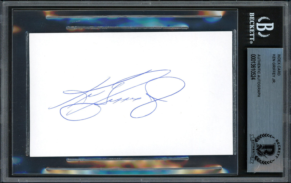 Ken Griffey Jr. Autographed 3x5 Index Card Seattle Mariners Beckett BAS Stock #200227 - RSA