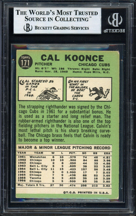 Cal Koonce Autographed 1967 Topps Card #171 Chicago Cubs Beckett BAS #12057135 - RSA