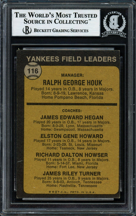 Elston Howard Autographed 1973 Topps Card #116 New York Yankees Beckett BAS #12057392 - RSA