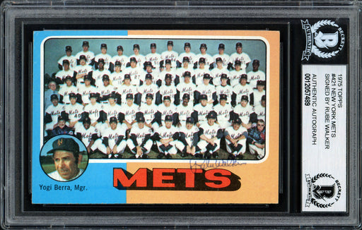 Al "Rube" Walker Autographed 1975 Topps Card #421 New York Mets Beckett BAS #12057489 - RSA