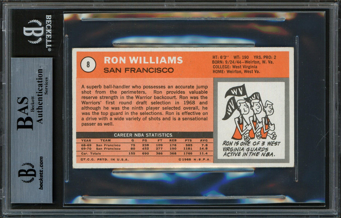 Ron Williams Autographed 1970-71 Topps Card #8 San Francisco Warriors "Best Wishes" Beckett BAS #12058893 - RSA
