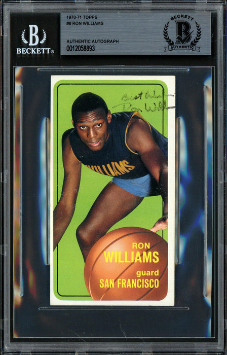 Ron Williams Autographed 1970-71 Topps Card #8 San Francisco Warriors "Best Wishes" Beckett BAS #12058893 - RSA
