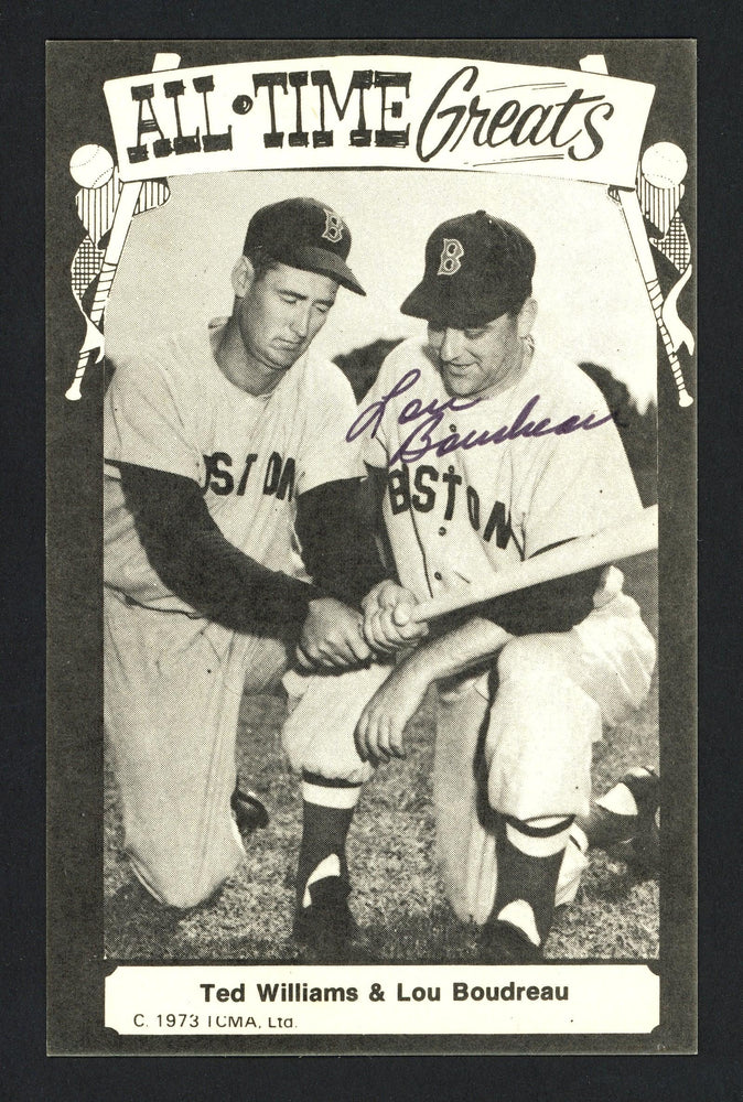 Lou Boudreau Autographed 1973-79 TCMA All-Time Greats Postcard Cleveland Indians SKU #161197 - RSA