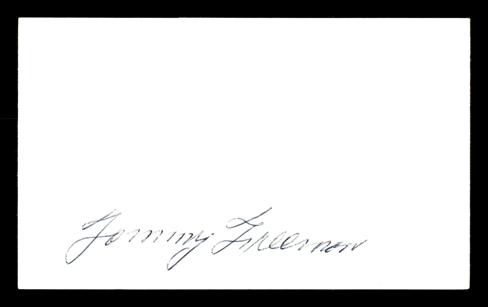 Tommy Freeman Autographed 3x5 Index Card Welterweight Champ SKU #179750 - RSA