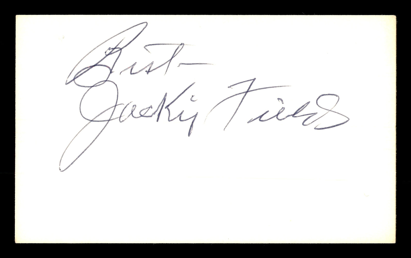 Jackie Fields Autographed 3x5 Index Card Welterweight Champ SKU #179752 - RSA