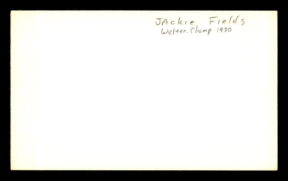 Jackie Fields Autographed 3x5 Index Card Welterweight Champ SKU #179752 - RSA