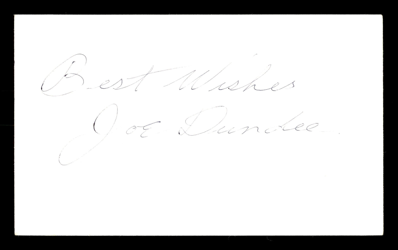 Joe Dundee Autographed 3x5 Index Card Welterweight Champ "Best Wishes" SKU #179755 - RSA