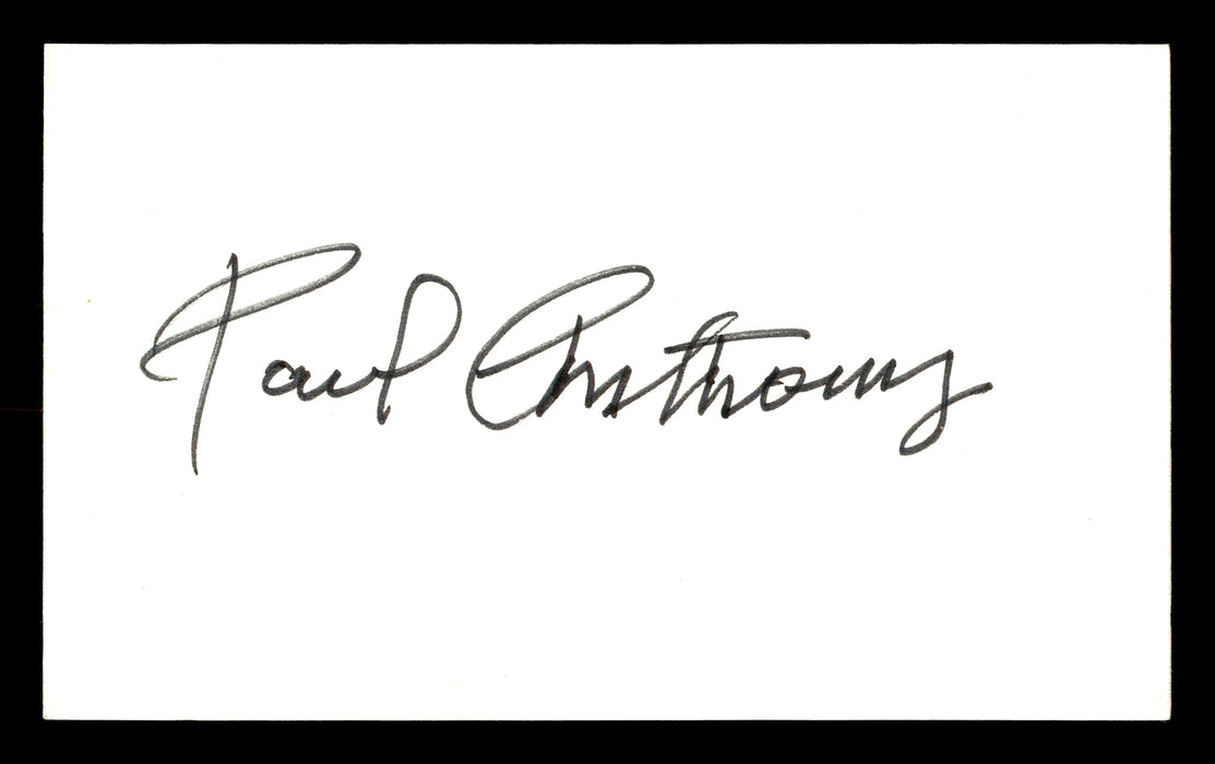 Paul Anthony Autographed 3x5 Index Card Welterweight Boxer SKU #179756 - RSA