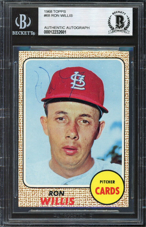 Ron Willis Autographed 1968 Topps Card #68 St. Louis Cardinals Beckett BAS #12232681 - RSA