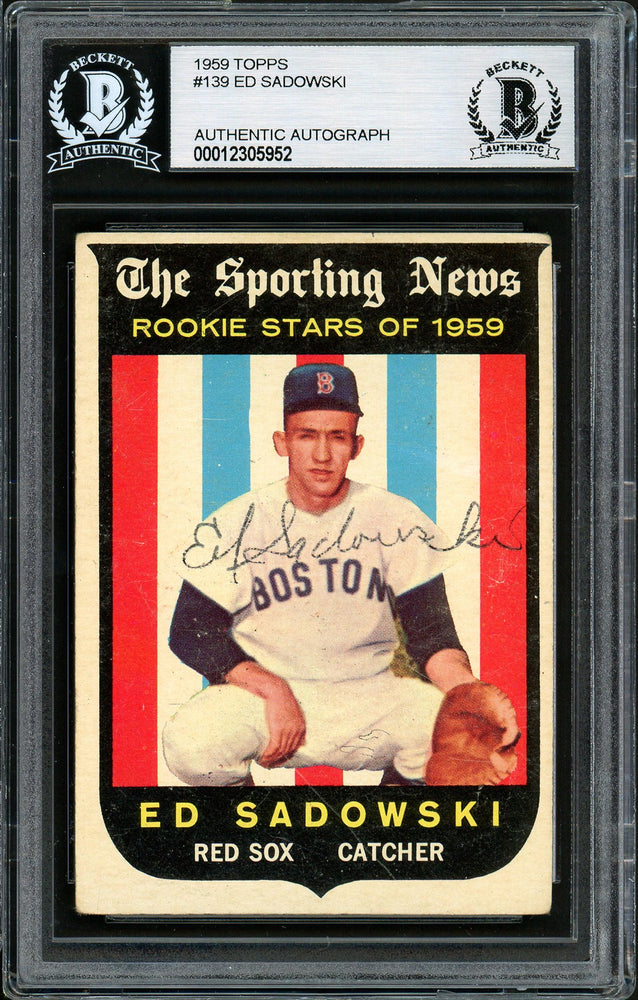 Ed Sadowski Autographed 1959 Topps Rookie Card #139 Boston Red Sox Beckett BAS #12305952 - RSA