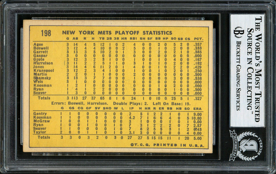 Donn Clendenon Autographed 1970 Topps Card #198 New York Mets "Best Wishes" Beckett BAS #12306195 - RSA