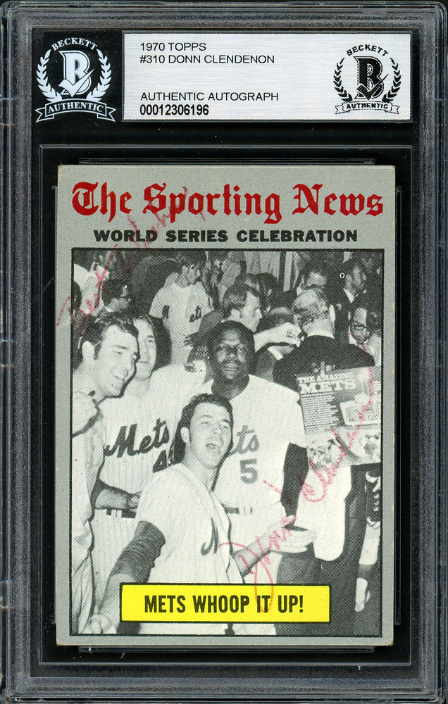 Donn Clendenon Autographed 1970 Topps Card #310 New York Mets "Best Wishes" Beckett BAS #12306196 - RSA