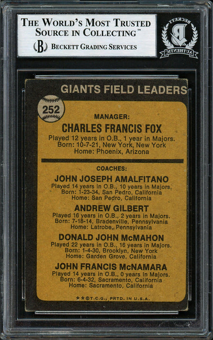 Don McMahon Autographed 1973 Topps Card #252 San Francisco Giants Beckett BAS #12306462 - RSA