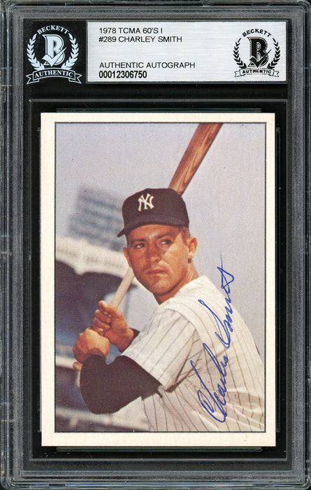 Charley Smith Autographed 1978 TCMA Card #289 New York Yankees Beckett BAS #12306750 - RSA