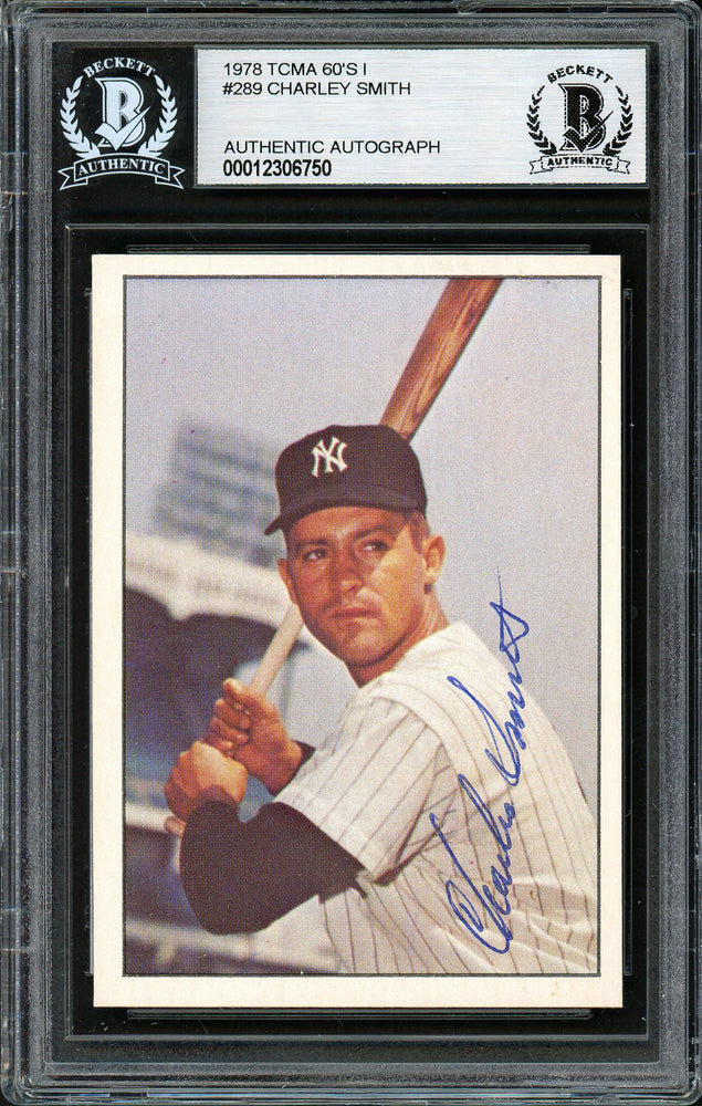 Charley Smith Autographed 1978 TCMA Card #289 New York Yankees Beckett BAS #12306750 - RSA