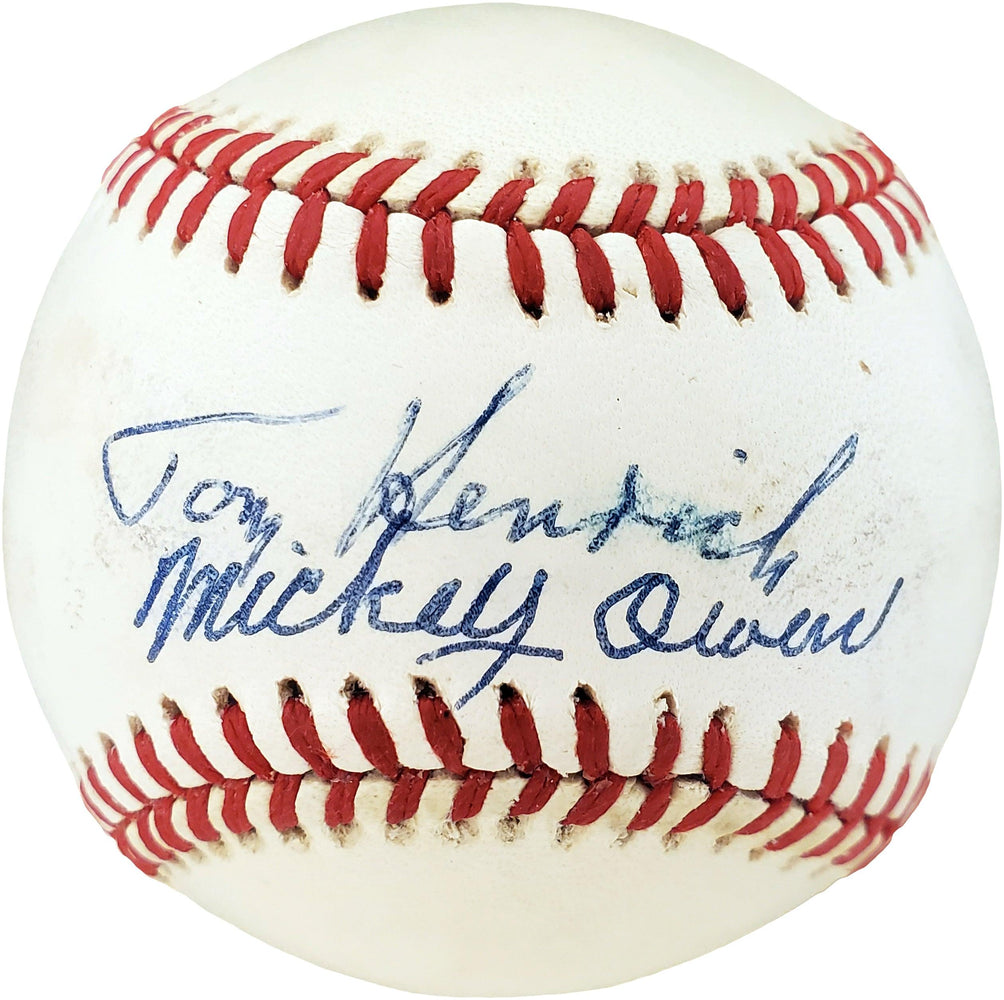 Tom Henrich & Mickey Owens Autographed Official AL Baseball New York Yankees, Brooklyn Dodgers PSA/DNA #D46118 - RSA