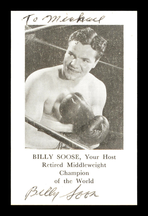 Billy Soose Autographed Business Card Boxer "To Michael" SKU #179768 - RSA