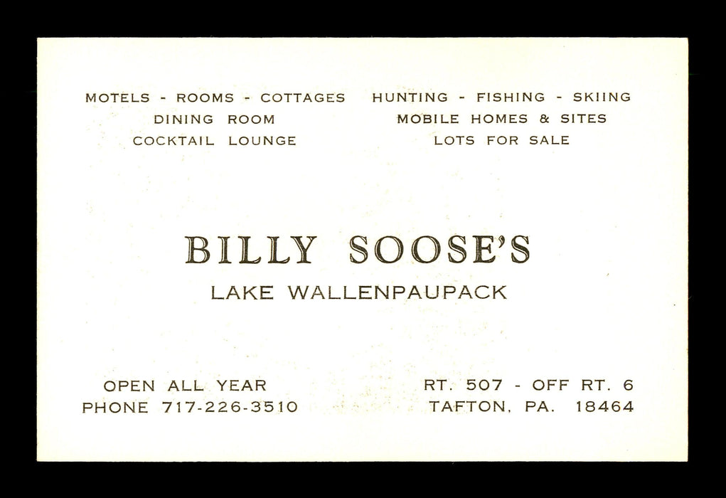 Billy Soose Autographed Business Card Boxer "To Michael" SKU #179768 - RSA